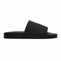 Bottega Veneta Embossed Rubber Slides Black