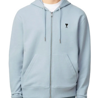 Ami Paris De Coeur Zip Hoodie Sky