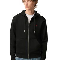 Ami Paris De Coeur Zip Hoodie Black