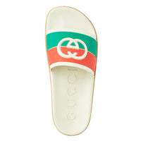 Gucci Interlocking G Rubber Slides Cream