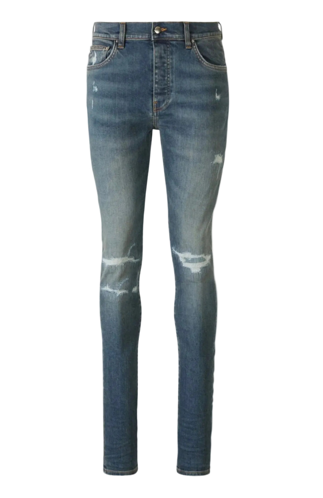Amiri Fractured Skinny Jeans Crafted Indigo