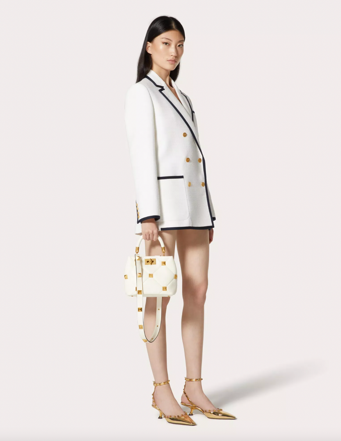 Valentino Roman Stud Nappa Handle Bag