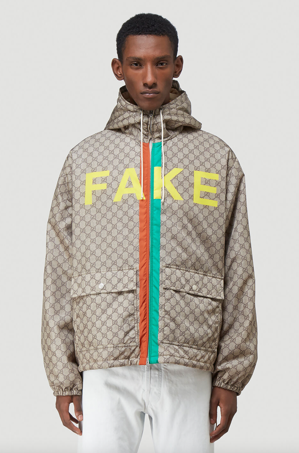 Gucci GG Supreme "FAKE NOT" Nylon Windbreaker