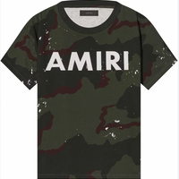 Amiri Camouflage Paint Splatter Logo T-Shirt