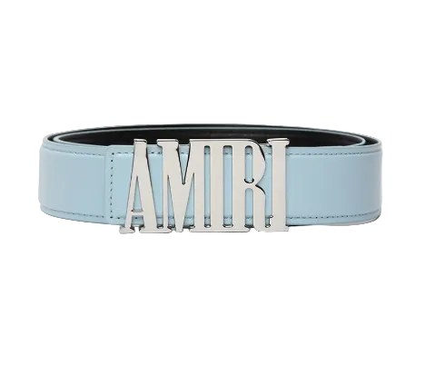 Amiri Logo Belt Baby Blue