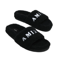 Amiri Logo Shearling Slippers