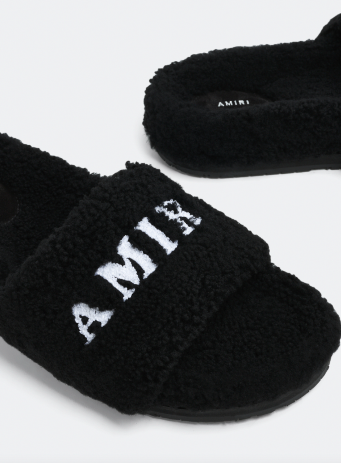 Amiri Logo Shearling Slippers