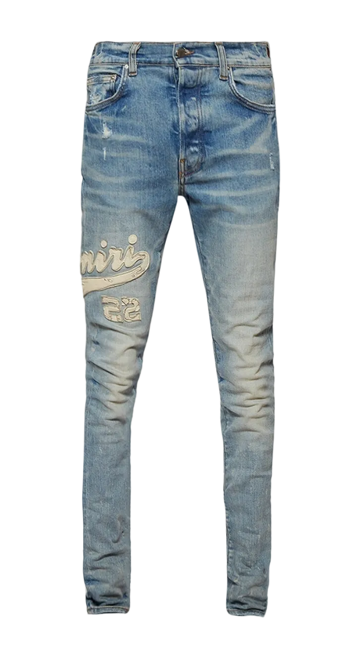 Amiri Varsity Applique Logo Jeans Clay