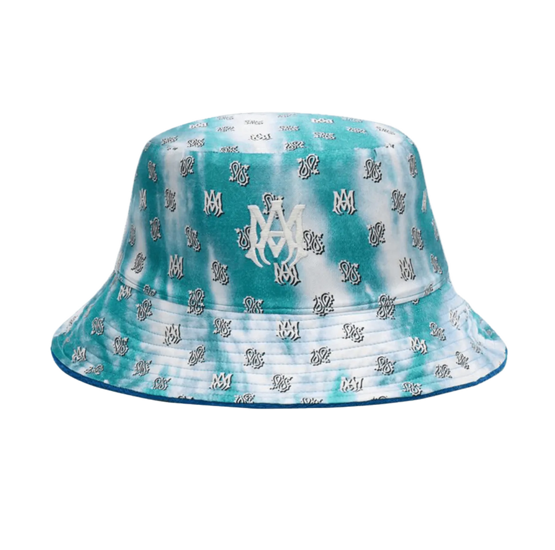 Amiri Micro Paisley Tie Dye Silk Reversible Bucket Hat