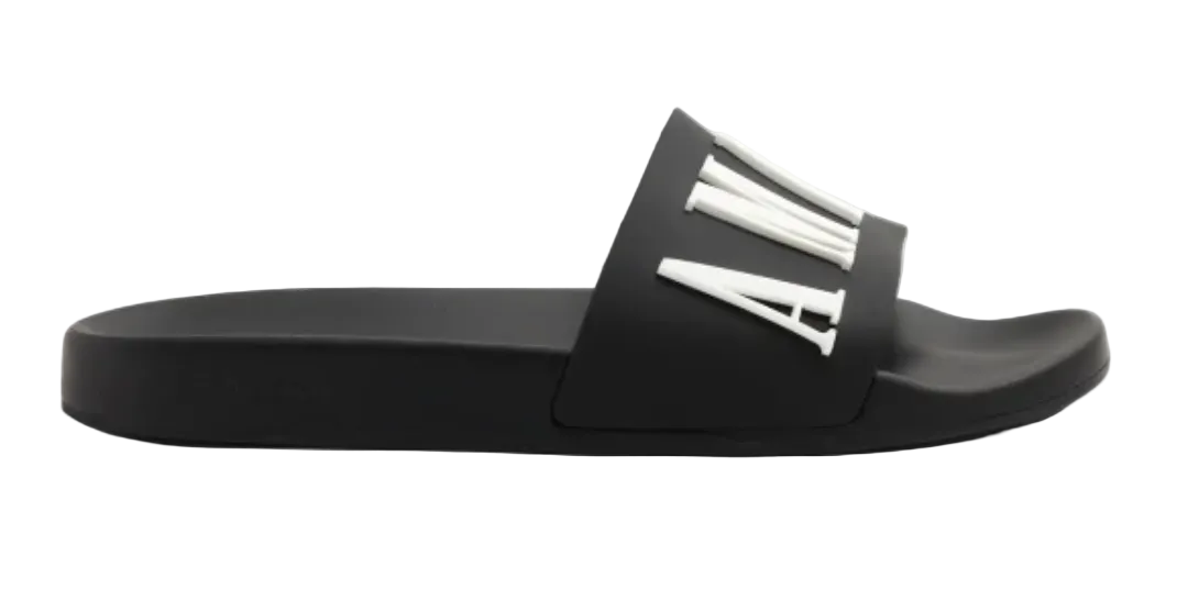 Amiri Logo Pool Slide Black