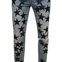 Amiri Chemist Leather Stars Jean Clay Indigo
