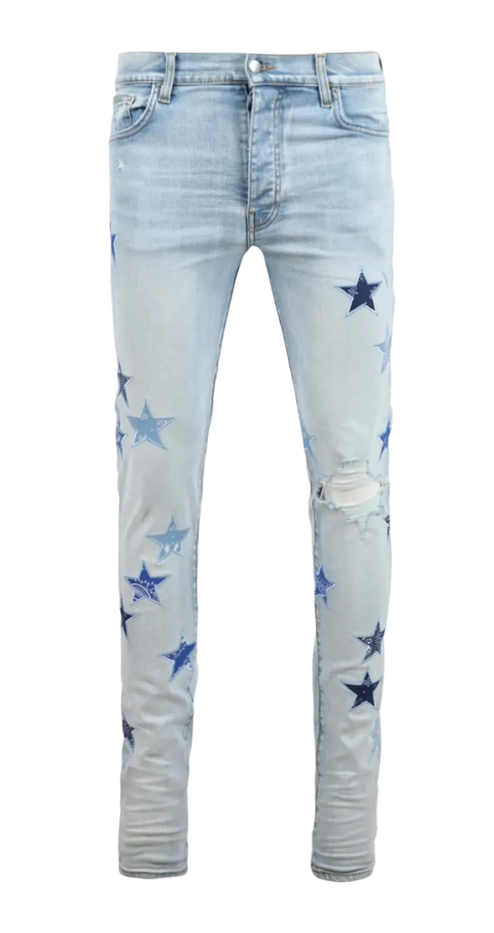 Amiri Bandana Star Jean Light Indigo
