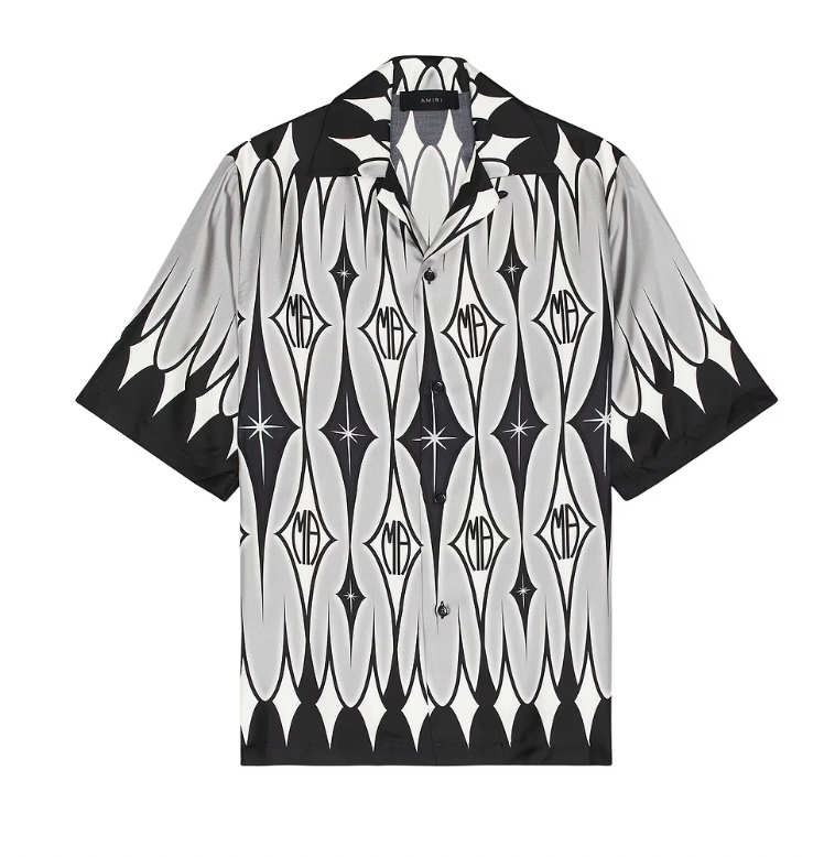Amiri Argyle Printed Silk Shirt
