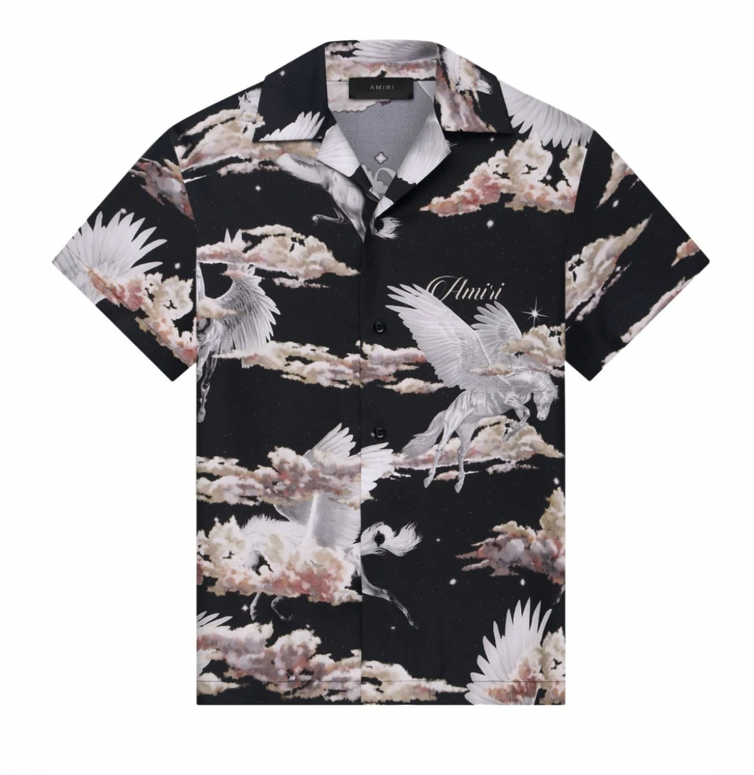 Amiri All Over Pegasus Bowling Silk Shirt
