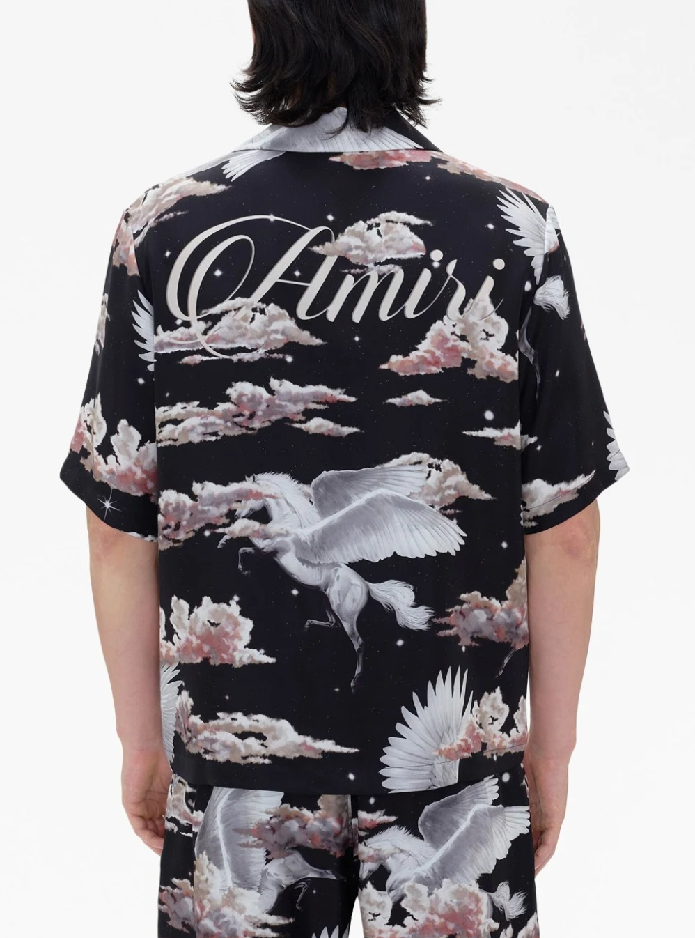 Amiri All Over Pegasus Bowling Silk Shirt