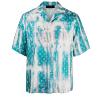 Amiri MA Paisley Bowling Silk Shirt Aqua