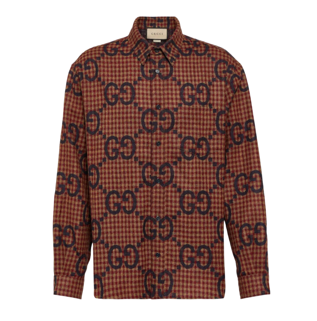 Gucci Jumbo GG Checked Wool Shirt
