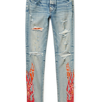 Amiri Bandana Flame Clay Indigo Orange Jeans US