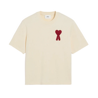Ami Paris T-shirt Beige Red