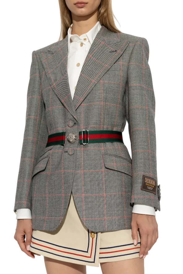 Gucci Belted Wool Blazer Jacket Women