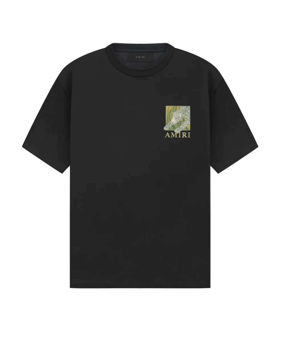 Amiri Leopard Tee Black