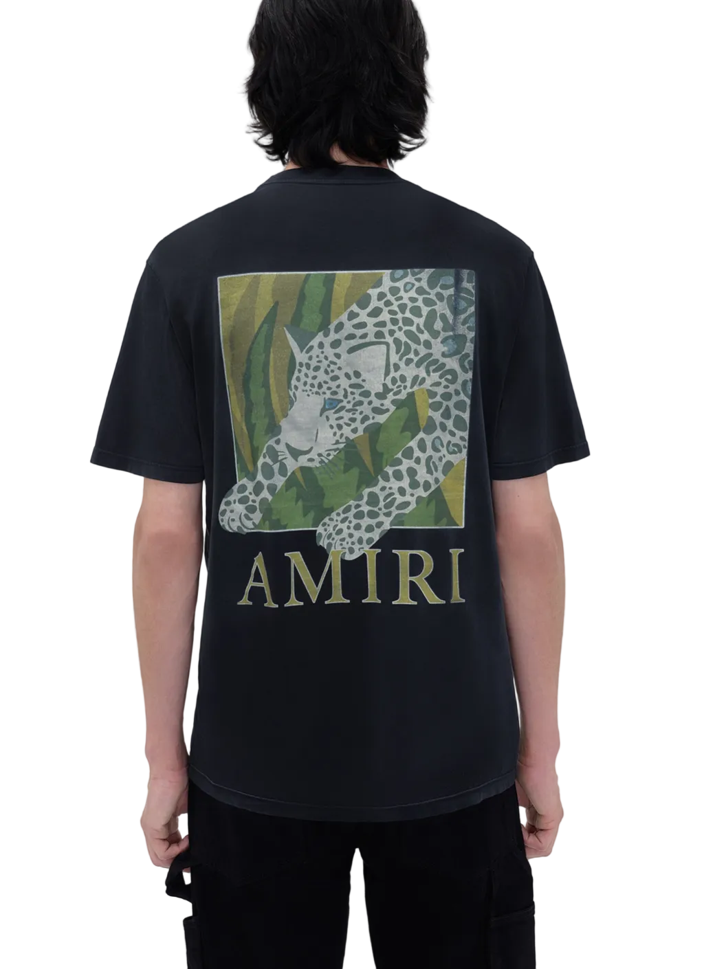 Amiri Leopard Tee Black