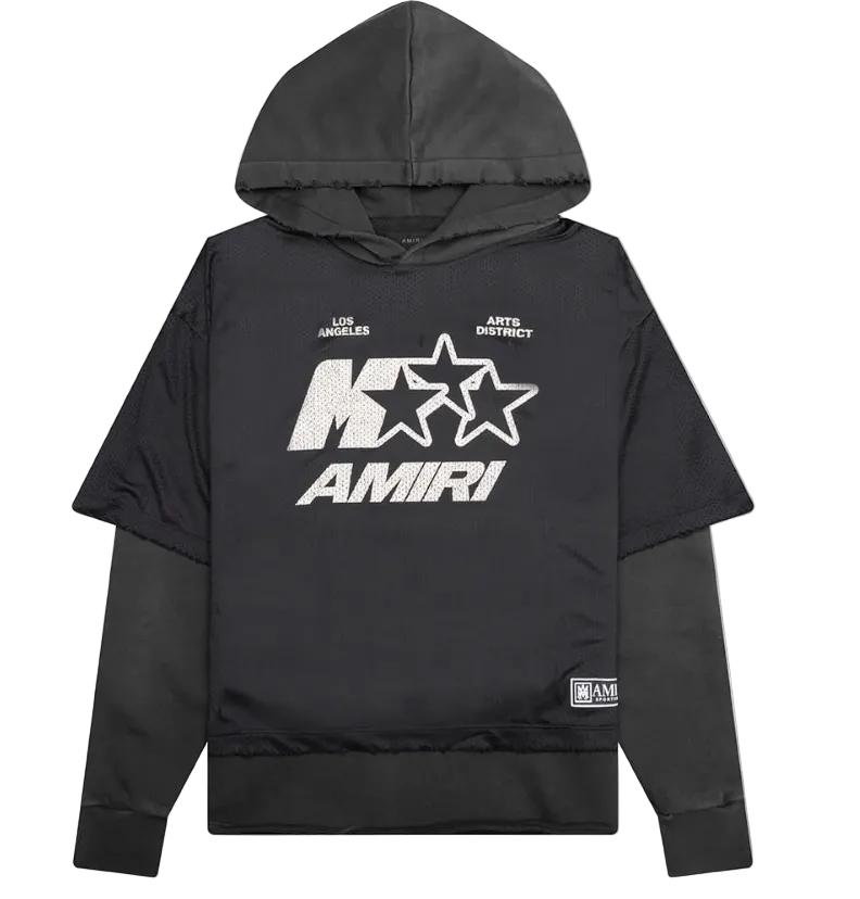 Amiri MA Star Mesh Hoodie Black