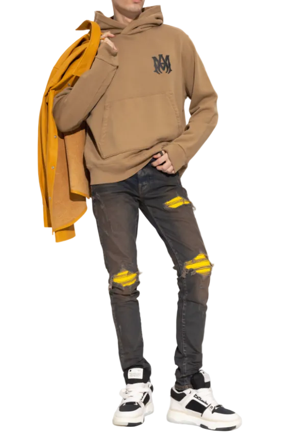 Amiri MX1 Ultrasuede Dark Indigo Yellow