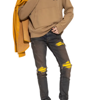 Amiri MX1 Ultrasuede Dark Indigo Yellow