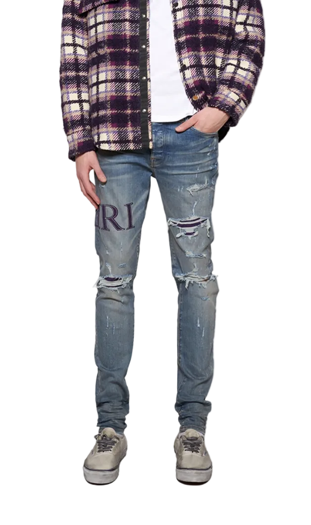 Amiri Serif Logo Jeans Clay Indigo