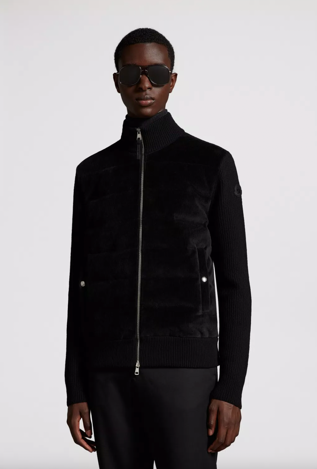 Moncler Padded Wool and Corduroy Cardigan