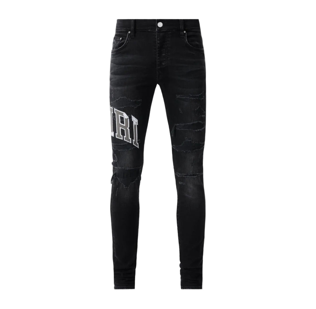 Amiri Varsity Logo Repair Jeans