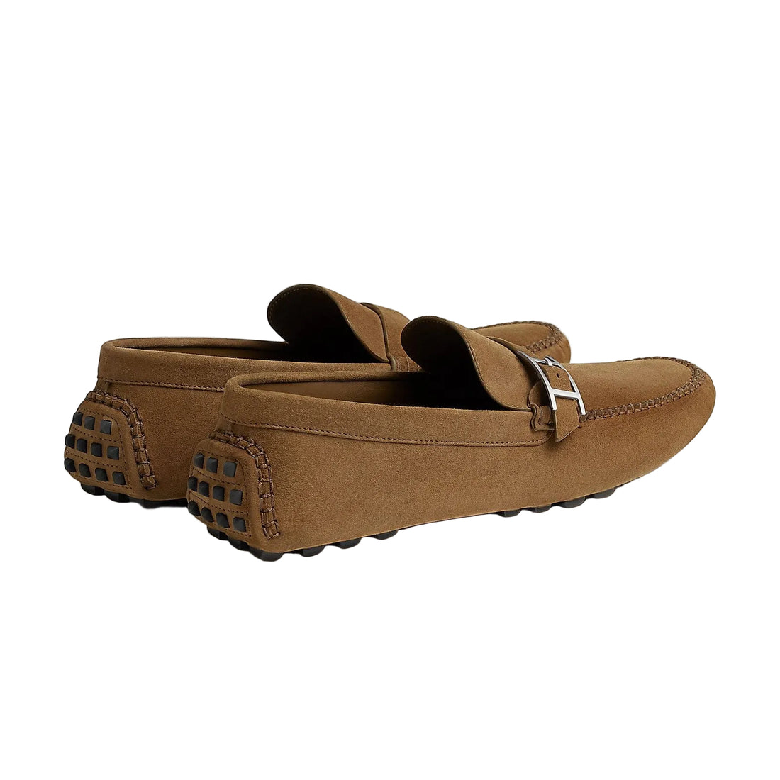 Hermes Idylle Suede Loafer Beige