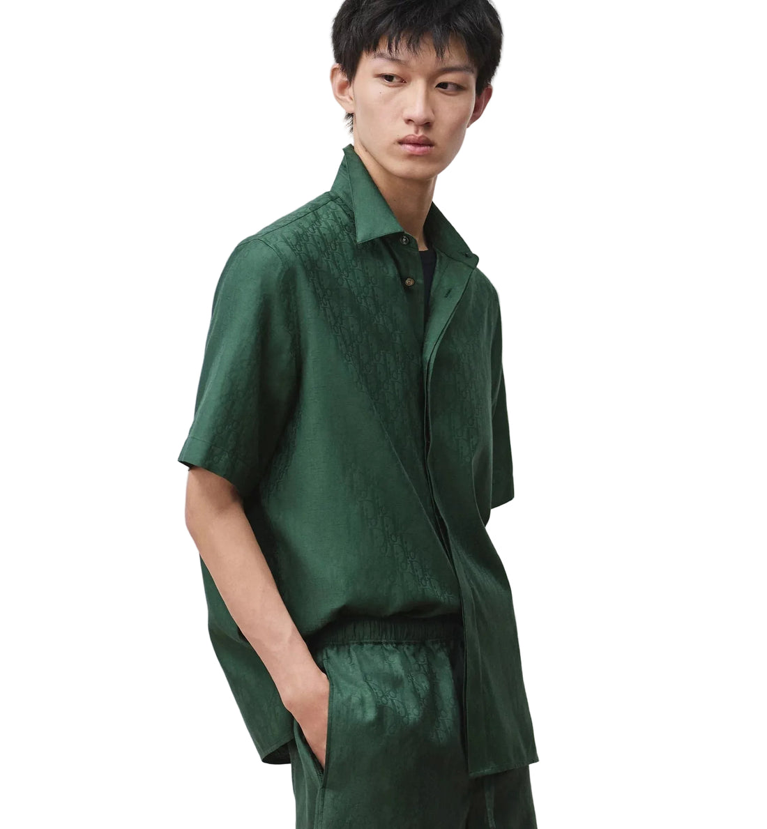Dior Oblique Silk Short Sleeve Shirt