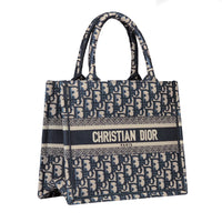 Dior Oblique Embroidery Small Book Tote Bag