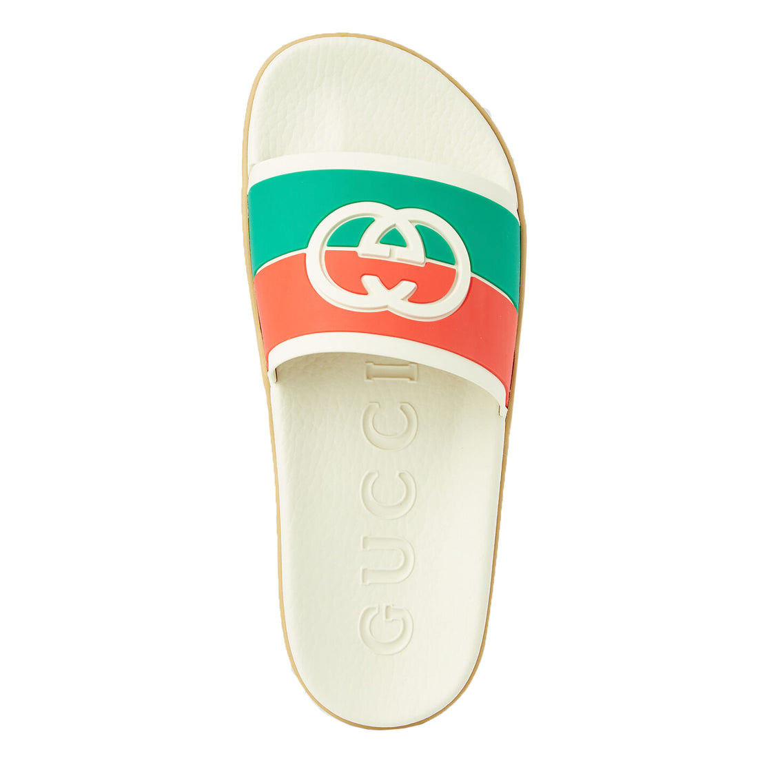 Gucci Interlocking G Rubber Slides Cream