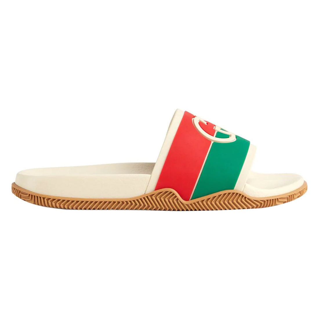 Gucci Interlocking G Rubber Slides Cream