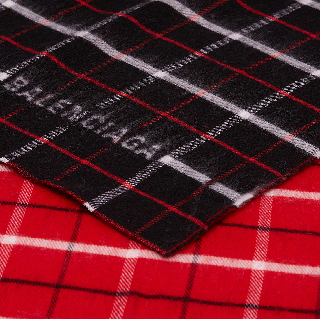 Balenciaga Check Wool-Silk Scarf