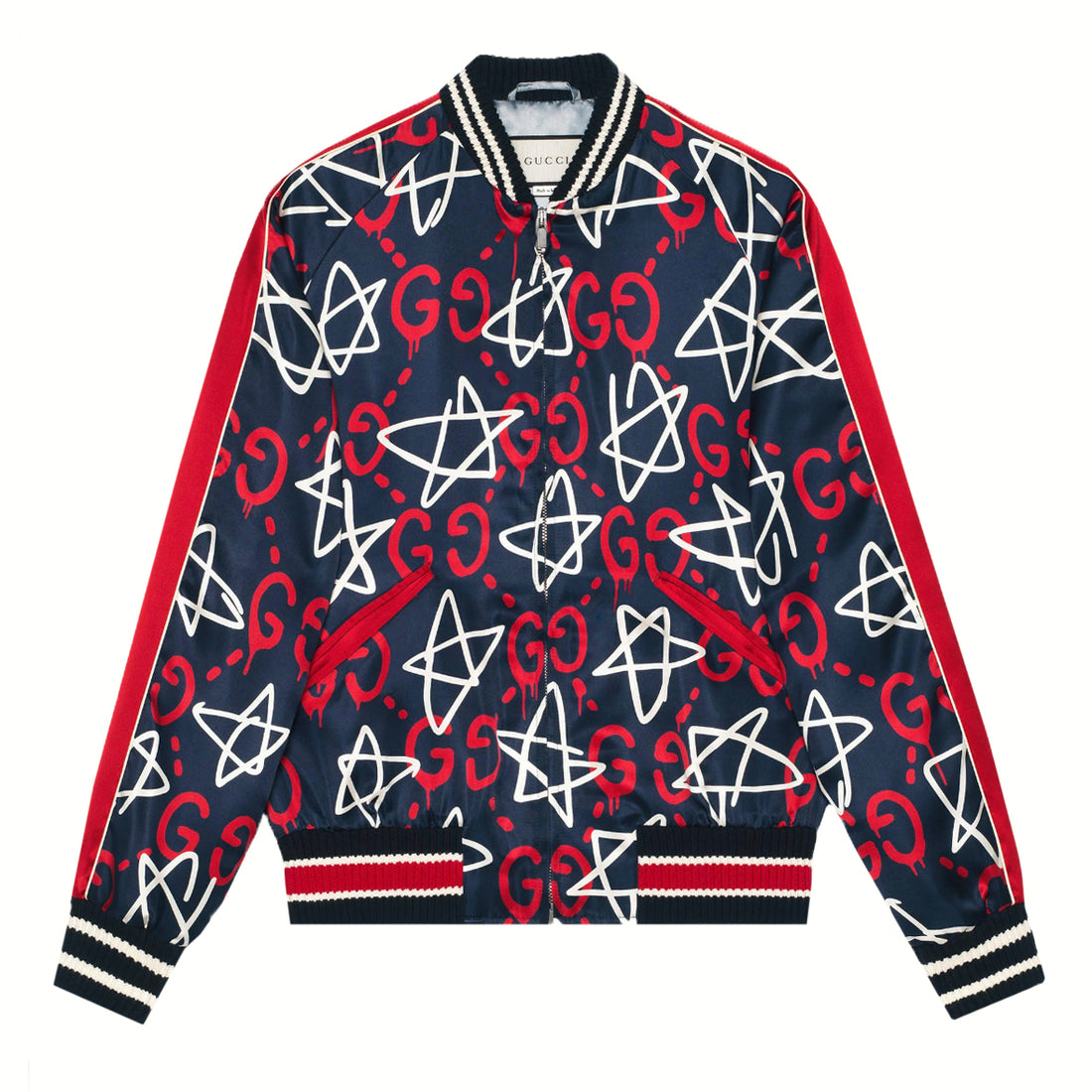 Gucci Ghost Satin Varsity Jacket